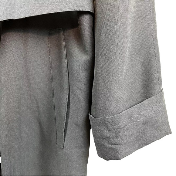 Cloud Nine Faux Fur Belted Buttoned Trench Coat Jacket Gray Brown Size Small - Picture 6 of 9